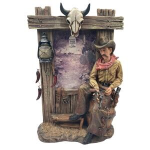 VTG Picture Frame 3D Western Scene Cowboy Home Decor - Over 2.5lbs - Well Made